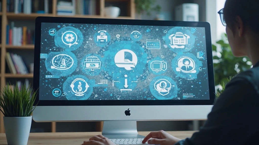 Экран компьютера с несколькими инструментами управления знаниями и приложениями для организации информации