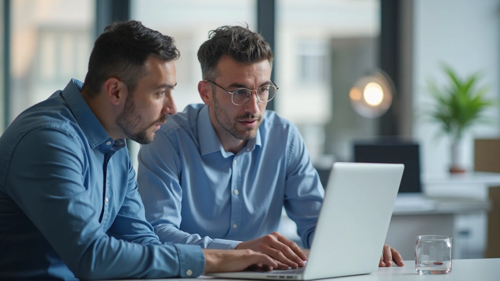 Менеджер обучает молодого специалиста на рабочем месте