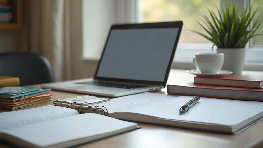 Рабочий стол с организованной системой заметок и документов